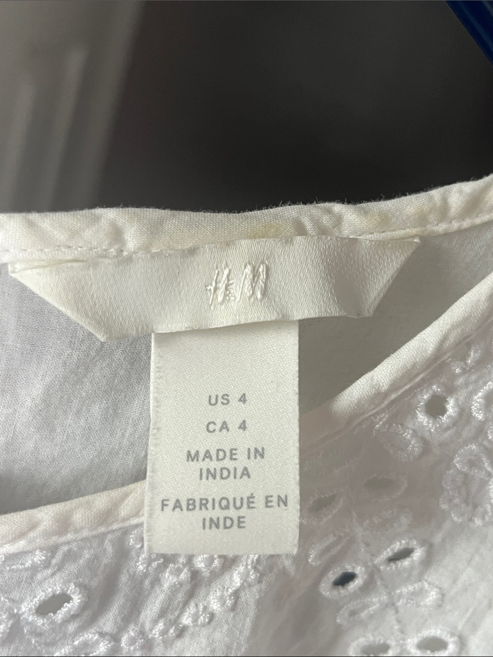H&M White Eyelet Ruffle Mini Dress - Picture 2 of 3